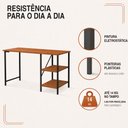 Ver imagem 2 de Escrivaninha Industrial Office Star 120cm 2 Prateleiras Klm Móveis