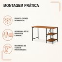 Ver imagem 4 de Escrivaninha Industrial Office Star 120cm 2 Prateleiras Klm Móveis