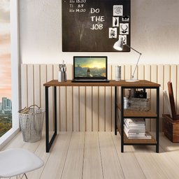 Escrivaninha Industrial Office Star 120cm 2 Prateleiras Klm Móveis - 1