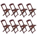 Ver imagem 2 de Kit 2 Jogos de Mesa Dobravel com 4 Cadeiras Tampo Redondo 70x70 Imbuia