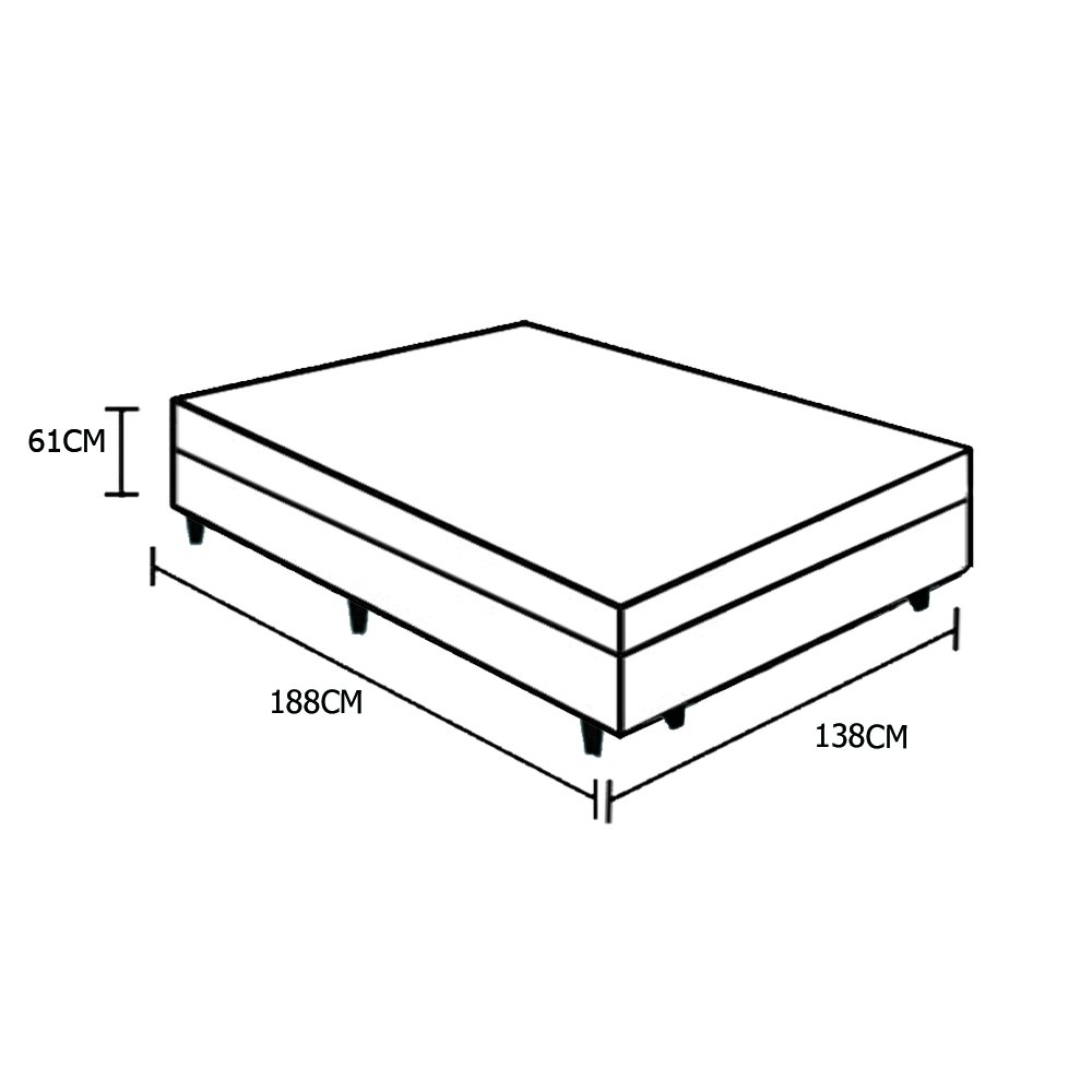 Cama Box Casal Colchão Molas Ensacadas Classic Anjos + Box Sintético 61x138x188:Marrom - 4