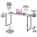 Ver imagem 7 de Kit Escritório Estante Areta 5 Prateleiras com Mesa Industrial Aspen 135cm C01 Snow - Lyam Decor