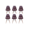 Kit 6 Cadeiras Charles Eames Eiffel Café Base Madeira Sala Cozinha Jantar - Bering - 1