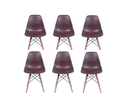 Ver imagem 1 de Kit 6 Cadeiras Charles Eames Eiffel Café Base Madeira Sala Cozinha Jantar - Bering