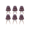 Ver imagem 1 de Kit 6 Cadeiras Charles Eames Eiffel Café Base Madeira Sala Cozinha Jantar - Bering