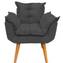 Ver imagem 4 de Kit 3 Poltronas Decorativa Alice Pé Trapézio 30cm Castanho - Suede