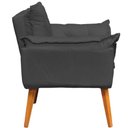 Ver imagem 3 de Kit 3 Poltronas Decorativa Alice Pé Trapézio 30cm Castanho - Suede