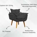 Ver imagem 5 de Kit 3 Poltronas Decorativa Alice Pé Trapézio 30cm Castanho - Suede