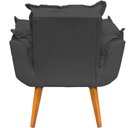 Ver imagem 2 de Kit 3 Poltronas Decorativa Alice Pé Trapézio 30cm Castanho - Suede