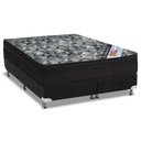 Ver imagem 1 de Cama Box King: Colchão Molas Bonnel Ortobom Nanolastic Iso Firme + Base Crc Suede Black(193x203)