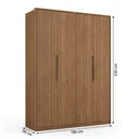 Ver imagem 3 de Guarda Roupa Casal 4 Portas e 3 Gavetas 230 x 180cm Attore Amendola Touch