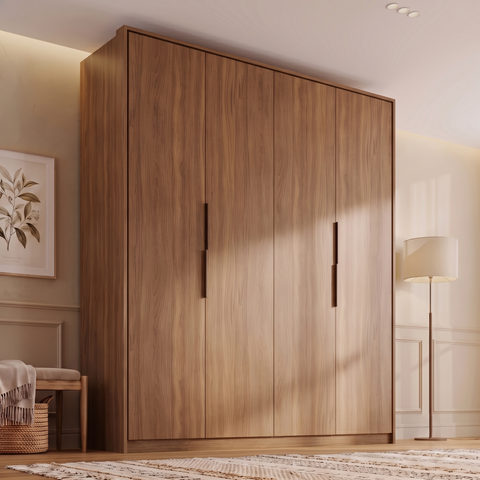Guarda Roupa Casal 4 Portas e 3 Gavetas 230 x 180cm Attore Amendola Touch