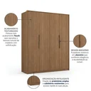 Ver imagem 5 de Guarda Roupa Casal 4 Portas e 3 Gavetas 230 x 180cm Attore Amendola Touch