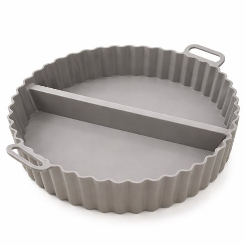 Forma Redonda Silicone Divisorória Air Fryer Cinza 20X20