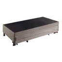 Ver imagem 2 de Cama Box Base c/Auxiliar Solteiro Universal Rústico Bordado Brown (88x188x32) - Paropas