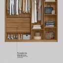 Ver mais imagens de Guarda Roupa Casal 4 Portas e 3 Gavetas 230 x 180cm Attore Amêndola Touch/Grafito Cinza