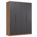 Ver imagem 2 de Guarda Roupa Casal 4 Portas e 3 Gavetas 230 x 180cm Attore Amêndola Touch/Grafito Cinza