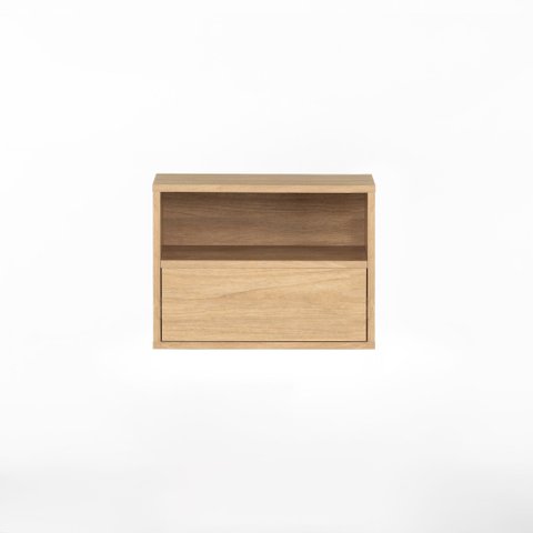 Mesa de Cabeceira Har Suspensa 1 Gaveta 1 Nicho - 45 cm X 36 cm Tauari