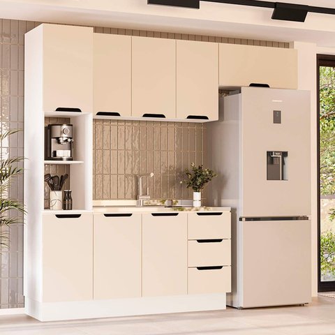 Armário de Cozinha Modulada Completa 4 Peças 240cm sem Tampo 250060 Meena Politorno Móveis