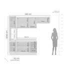 Ver imagem 2 de Armário de Cozinha Modulada Completa 4 Peças 240cm sem Tampo 250060 Meena Politorno Móveis