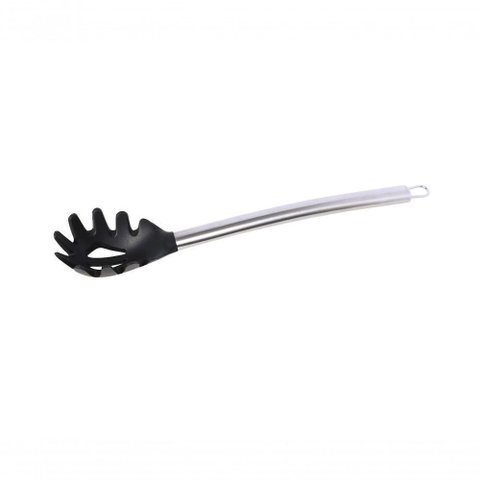 Jogo 2 Colheres Espaguete Silicone Cabo Inox Preto Mimo Style