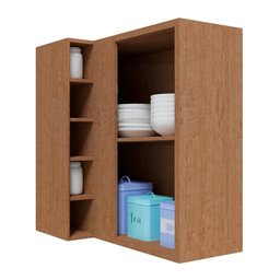Armário Aéreo de Cozinha Canto Reto com 1 Porta e Mini Adega 100% MDF Vicenza Espresso Móveis - 4