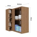 Ver imagem 5 de Armário Aéreo de Cozinha Canto Reto com 1 Porta e Mini Adega 100% MDF Vicenza Espresso Móveis