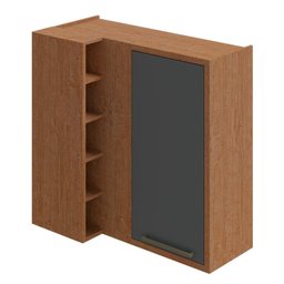 Armário Aéreo de Cozinha Canto Reto com 1 Porta e Mini Adega 100% MDF Vicenza Espresso Móveis - 3