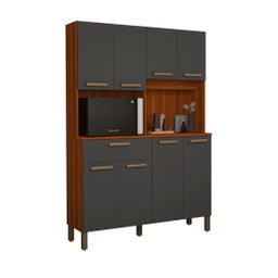 Armário Cozinha Jade 8 Portas Mdf Alta Qualidade Compacta:cinza - 1