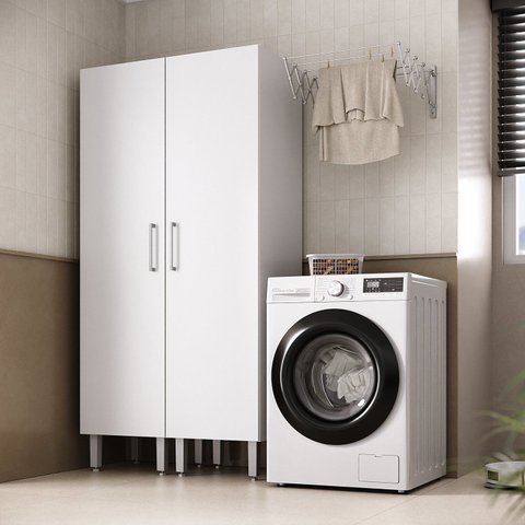 Armário Multiuso 2 Peças 200CMX46,8cm Branco