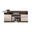 Ver imagem 4 de Rack para Sala Bancada de Tv 47 Pol 136cm Ariele Nogueira Real/off White C04 - D’Rossi