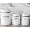 Conjunto 3 Latas Decorativas Cozinha Porta Café Açúcar e Biscoitos Copenhag Yoi Branco Fosco - 8