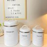 Conjunto 3 Latas Decorativas Cozinha Porta Café Açúcar e Biscoitos Copenhag Yoi Branco Fosco - 2