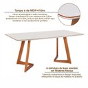 Ver imagem 6 de Mesa Sala de Jantar 6 Lugares Retangular Madeira Maciça Espanha Espresso Móveis Marrom/Champagnhe/Off White