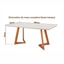 Ver imagem 3 de Mesa Sala de Jantar 6 Lugares Retangular Madeira Maciça Espanha Espresso Móveis Marrom/Champagnhe/Off White