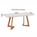 Ver imagem 5 de Mesa Sala de Jantar 6 Lugares Retangular Madeira Maciça Espanha Espresso Móveis Marrom/Champagnhe/Off White