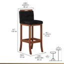 Ver imagem 3 de Conjunto de 3 Banquetas Altas Estofadas em Madeira Maciça Londres