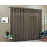 Cortina Voil Quarto ou Sala 6,00x2,80 Ilhós Cromado:Marrom - 1