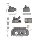 Ver imagem 4 de Sofá Baú Retrátil e Reclinável 5 Lugares 250cm Veludo Nobre La Plata Yescasa