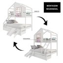 Ver imagem 2 de Beliche Casinha com Janela Casal/solteiro com 02 Gavetas e Kit Escada/escorregador Madeira Maciça