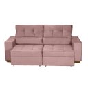 Ver imagem 5 de Sofá Baú Retrátil e Reclinável 5 Lugares 250cm Veludo Nobre La Plata Yescasa