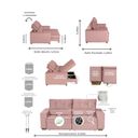 Ver imagem 4 de Sofá Baú Retrátil e Reclinável 5 Lugares 250cm Veludo Nobre La Plata Yescasa Rosa Rosê