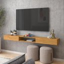 Ver imagem 2 de Nicho Rack Suspenso Sala Quarto 160cm Impacto 1.6 Patrimar Cinamomo