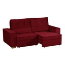 Ver mais imagens de Sofá Baú Retrátil e Reclinável 5 Lugares 250cm Veludo Nobre La Plata Yescasa