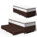 Ver imagem 1 de Cama Box com Colchão de Molas Ensacadas Pillow Top Neve + Auxiliar de Espuma Unique Solteiro 88cm