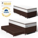 Ver imagem 3 de Cama Box com Colchão de Molas Ensacadas Pillow Top Neve + Auxiliar de Espuma Unique Solteiro 88cm