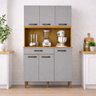 Armário de Cozinha Multiuso 6 Portas Valença com Espaço para Micro-ondas Mobilihouse - 2