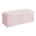 Ver imagem 1 de Calçadeira Baú para Cama Box Emma Suede Cores - Ds Estofados - Solteiro - Rosa Bebê
