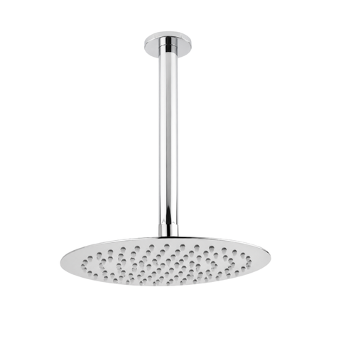 Ducha Redonda 20cm Slim Ultra Fina + Braço de Teto Cromado Brilhante