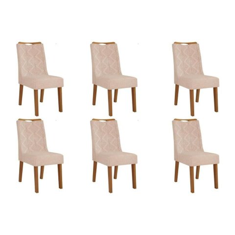 Kit 6 Cadeiras Sala Jantar Stela 6 Un Ipe/suede Kraft - Dj Móveis